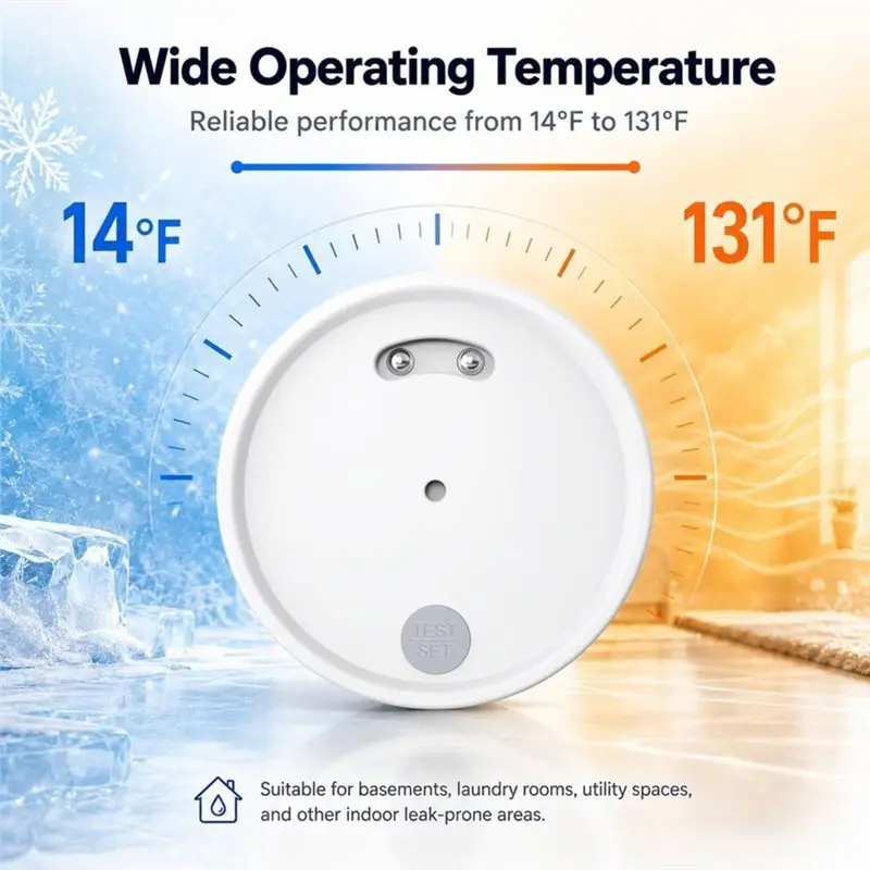 ABZS 100Db Water Sensor Alert IP66 Drip Flood Leak Detection Water Leak Detector For Home