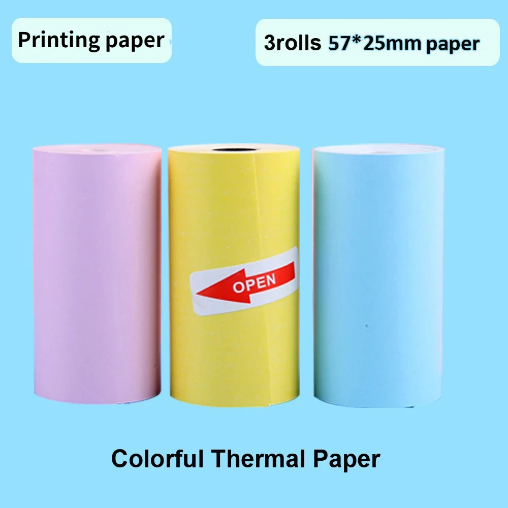 57*25MM Thermal Paper Label Sticker Self-adhesive Rolls Paper For Mini Printer Instant Print Kids Camera Photo Paper