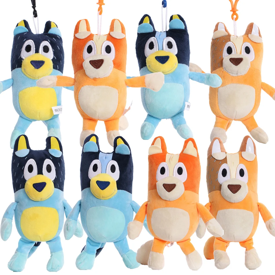 

8 видов плюшевых игрушек Bluey Dog Bingo Family, 17-28 см, мягкие мультяшные собачки, брелоки-куклы, подарок на день рождения, Family Blue-Y Bingo