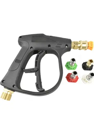 High Pressure Washer Gun 1/4" Quick Connector M22-14MM Aluminum Snow Foam Lance Soap Water Gun with 5pcs Color Tips Car Auto