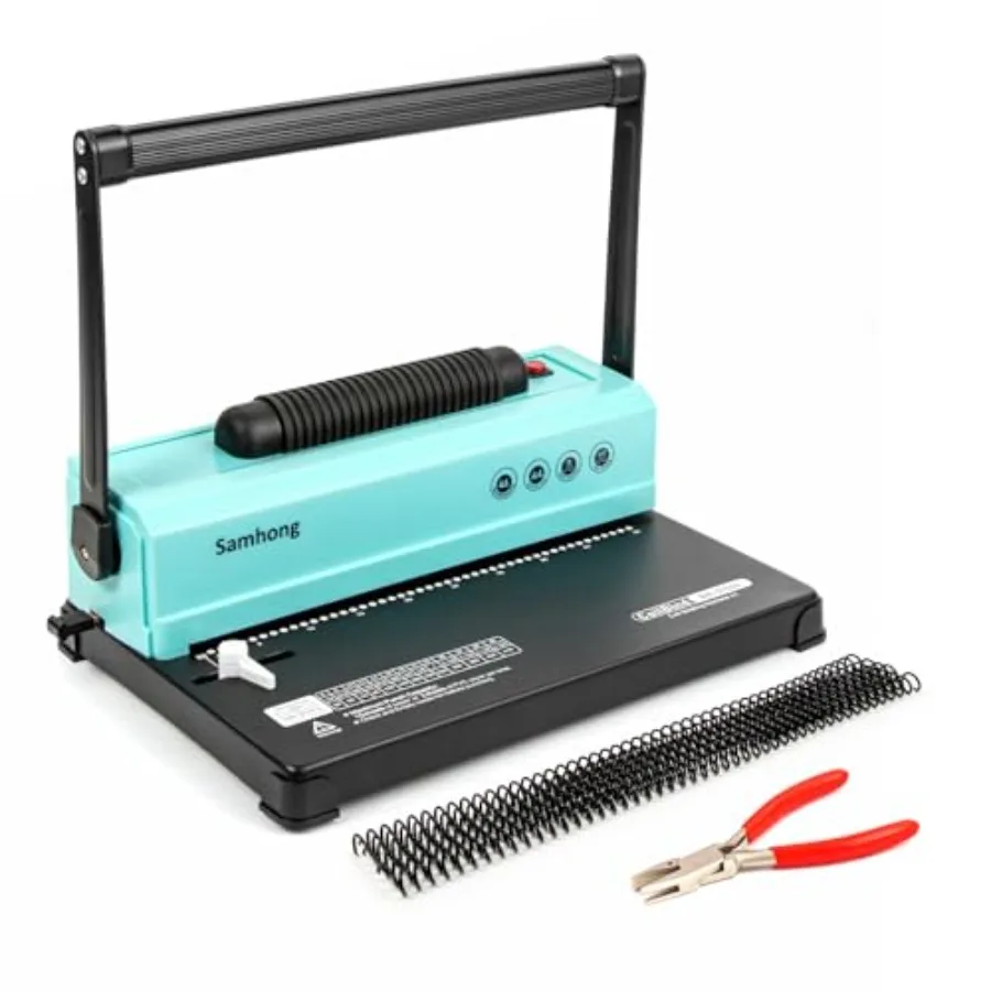 

Электрический перфоратор-инсерттор SAMHONG с регулируемым боковым зазором для форматов Letter, A4, A5, для пластиковой пружинной переплетной ленты 5/16 дюйма