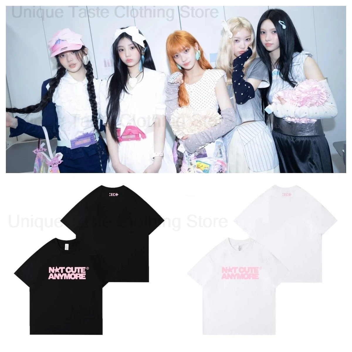 

ILLIT NOT CUTE ANYMORE T Shirt Kpop Fashion Same Letter Print T-shirt Fans Clothes Women Men Summer Cotton Short Sleeve Tee Tops