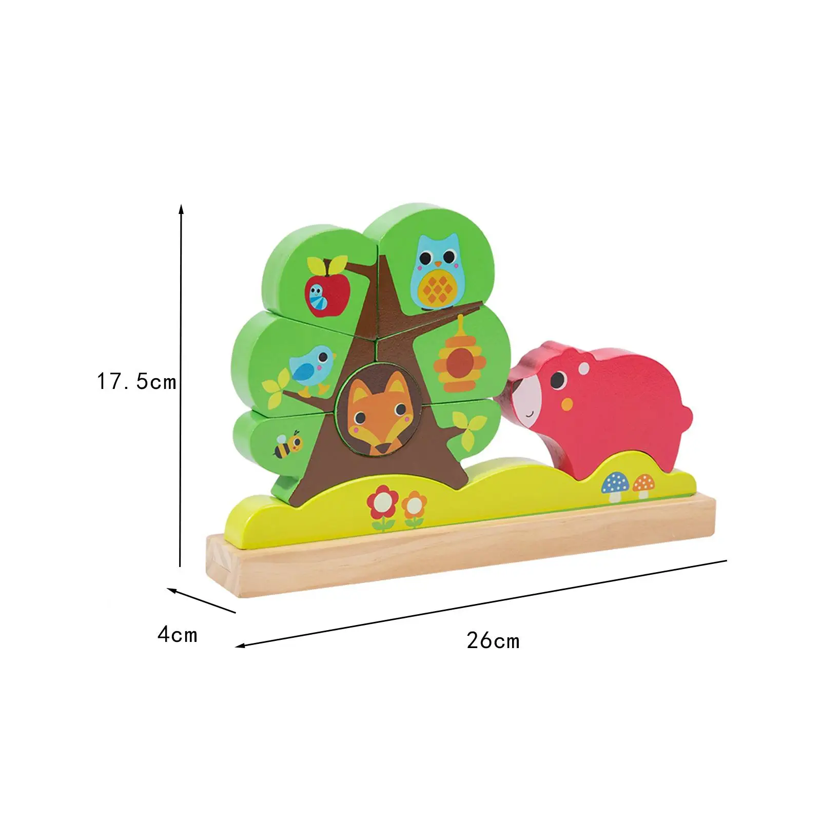 3D Tree Puzzle Building Blocks Fine Motor Skill Early Educational Shape Matching Game for Kids Boys Girls Children Travel Toy