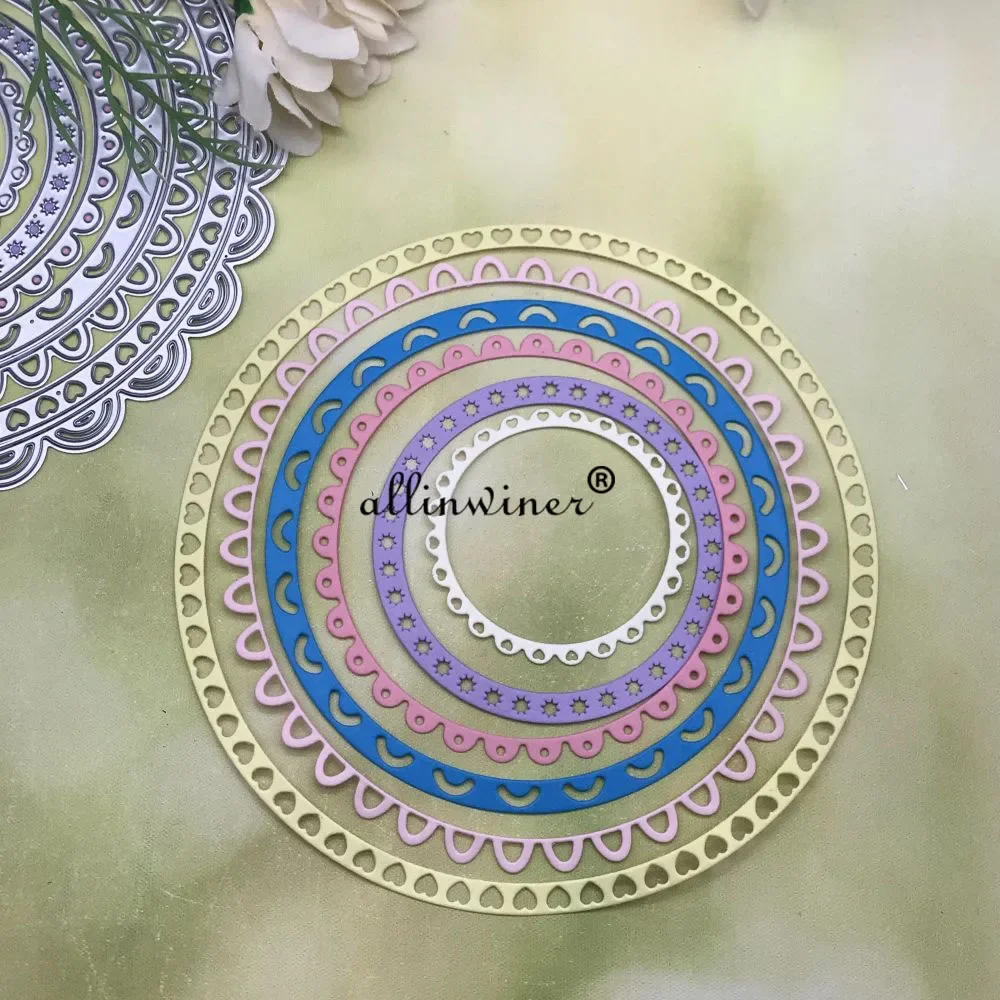 

Металлические вырубные формы-трафареты в форме цветочного кольца для скрапбукинга, альбомов, бумажных открыток и тиснения