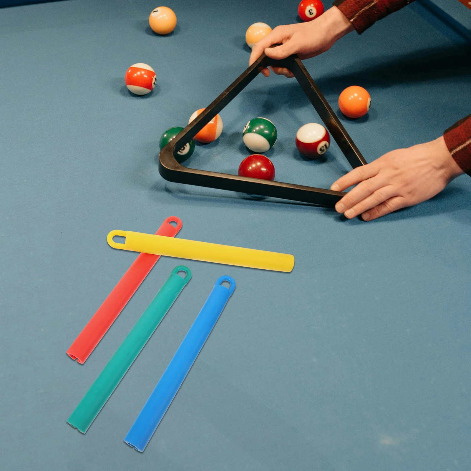 

4pcs Pool Cue Holder Billiard Stick Hanger 19CM Red Yellow Green Mount Rack Storage Organizer Accessories