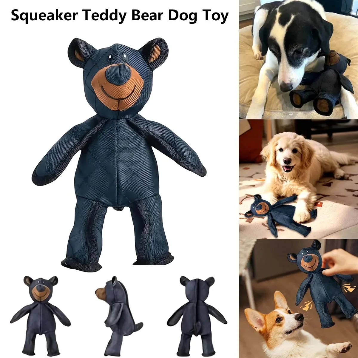 

Squeaker Teddy Bear Dog Toys Aggressive Chewers Indestructible Stuffed Plush Dog Squeaky Toys Keep Them Busy For All Dogs Breeds