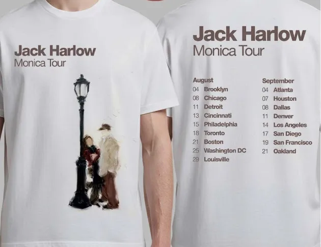 Jack Harlow Monica Tour 2026 North America Schedule Dates Two Sided T-Shirt