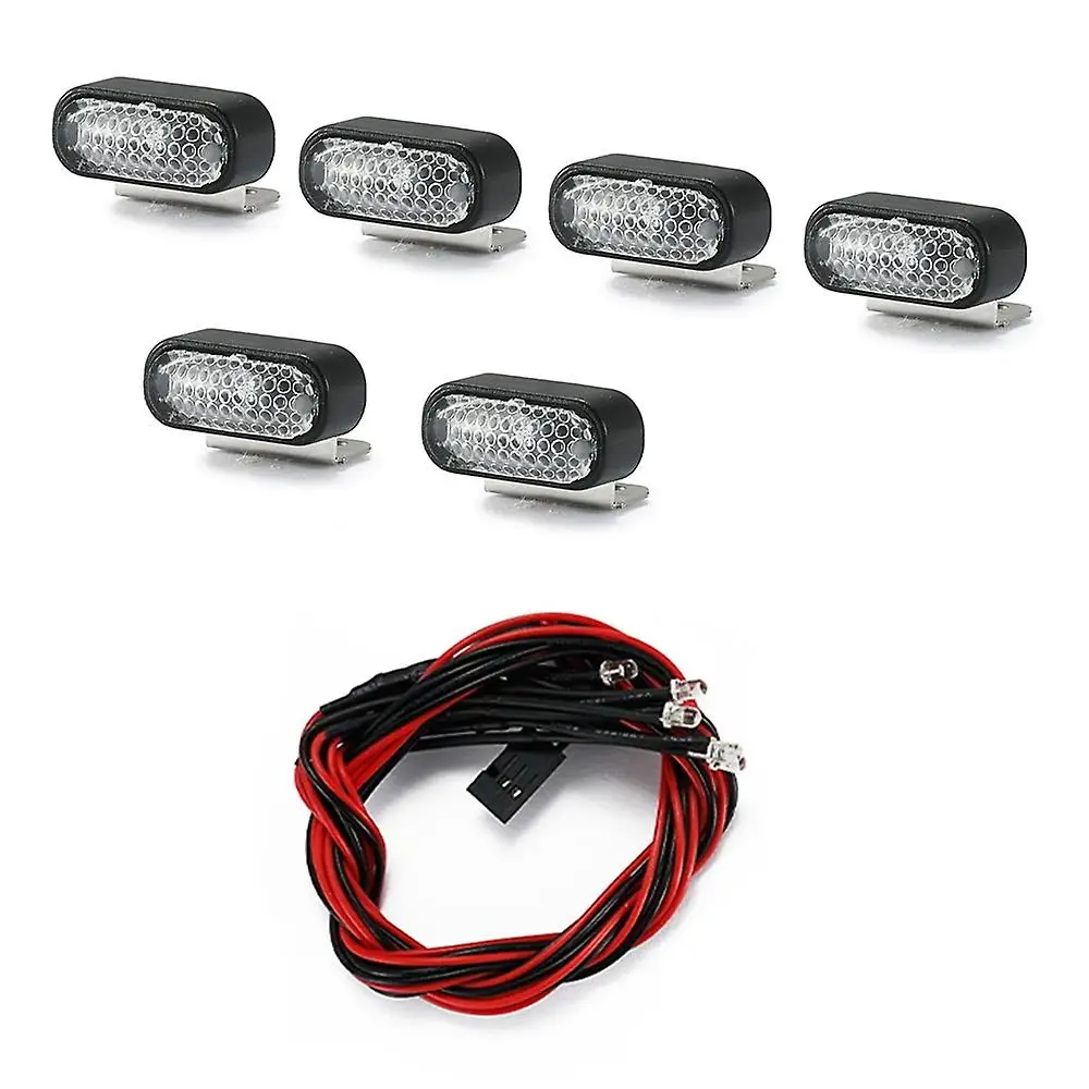 6pcs Led Roof Lights Headlights For Axial Scx24 Axi00002 Rc Car