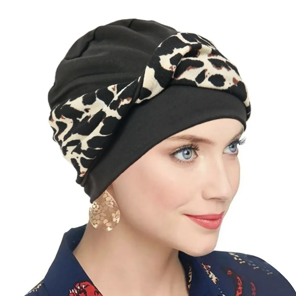 

Fashion Flower Printed Knot Chemo Hat Stretchy Soft Chemotherapy Head Wraps Elastic Breathable Turban Hat