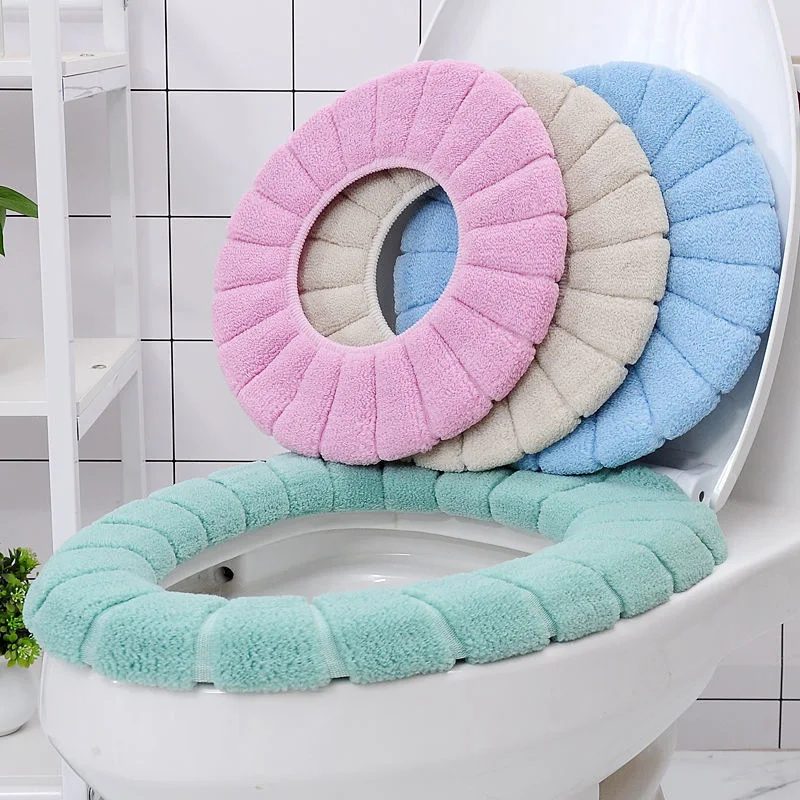 1-20PCS Non Slip Toilet Seat Cover Winter Warm Fleece Lined Universal Size Easy to Clean Bathroom Comfort Essential