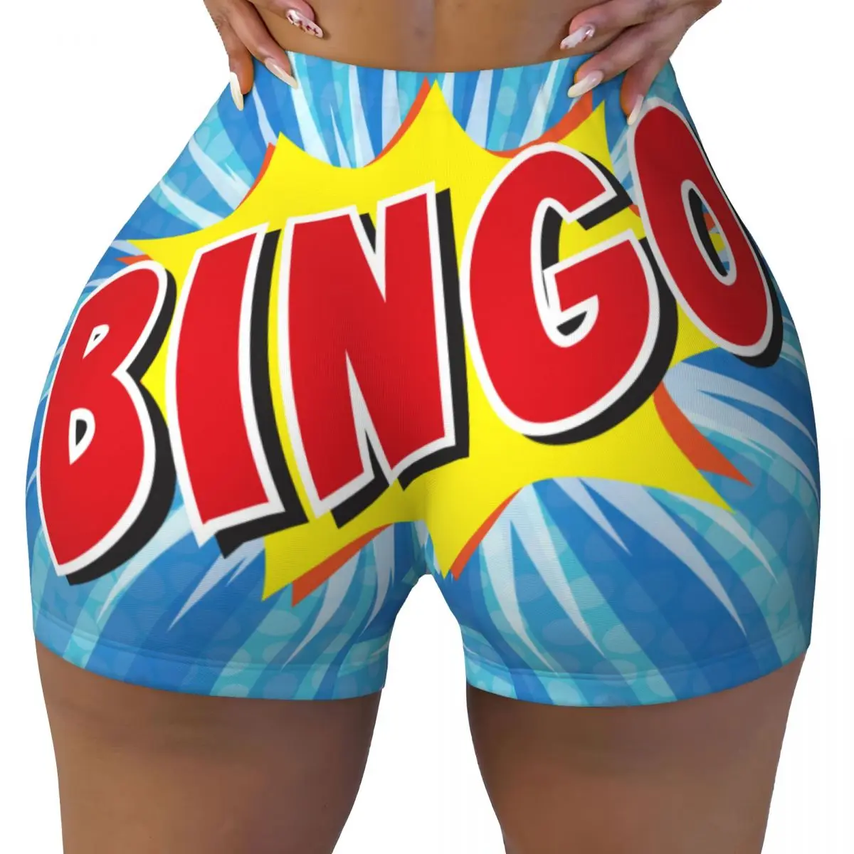 Custom Hot Game Bingo Workout Shorts for Women Gym Volleyball Running Yoga Shorts