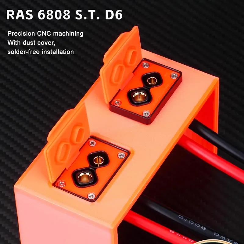 Gold-plated 240A RAS S.T.D6 MFT 6808  Lithium Battery Connector Onboard Plug Solder-free200A Male Female Socket with Dust Cover