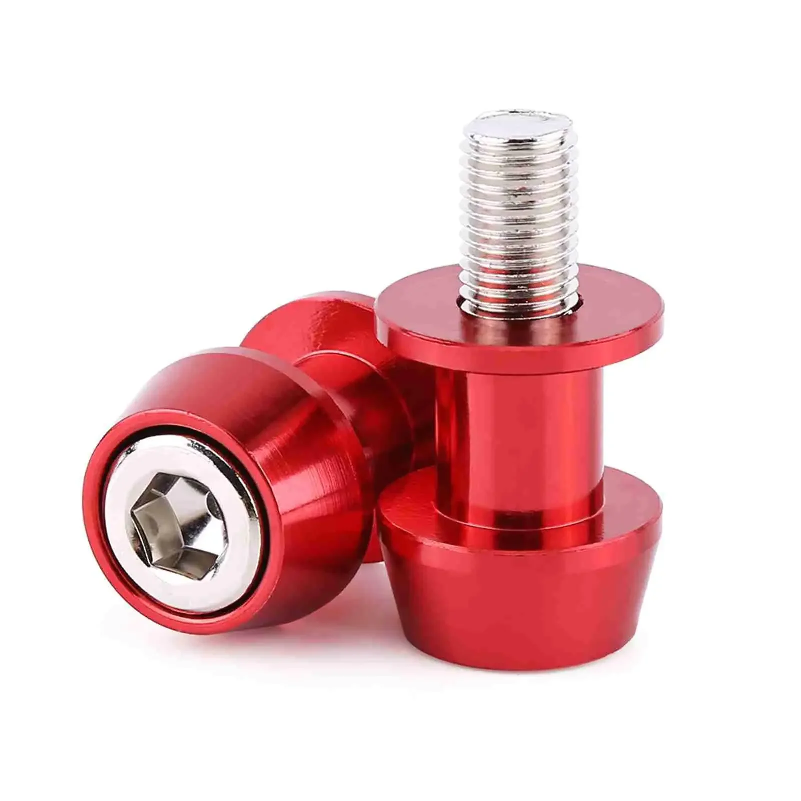

Motorcycle CNC Aluminium Alloy Swing Arm Spool Sliders Stand Swingarm Bobbins(8mm, Red)