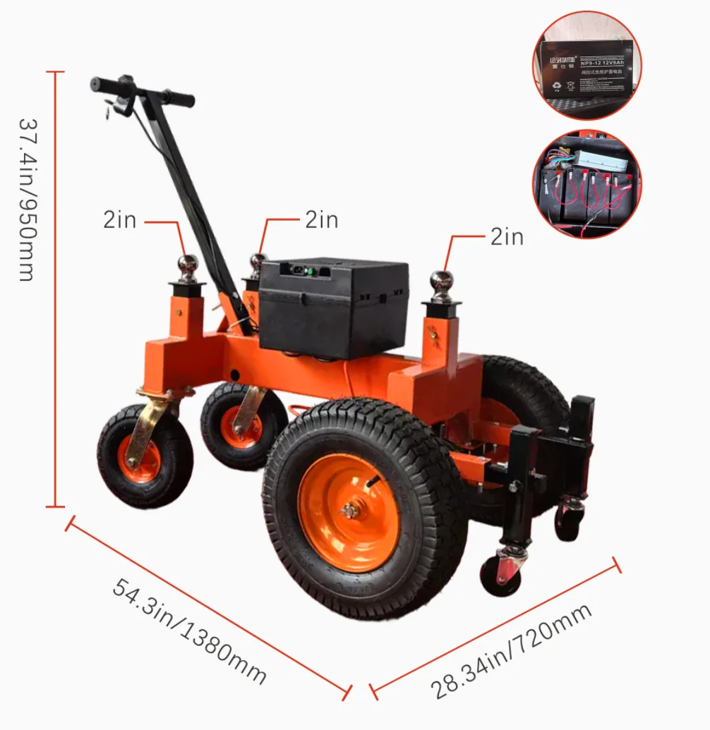 

2-inch Tongue Electric Trailer Dolly for Boats Caravans7000LBS Handy Super-Duty Trailer Weight 3000 KG,48V 800W 7AH