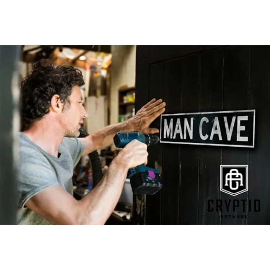 رجل الكهف الشارع تسجيل 18x4 Ih تنقش الألومنيوم خمر الرجعية جدار الفن للمرآب شريط المنزل غرفة الألعاب أو مكتب ديكور رجل الكهف Gi