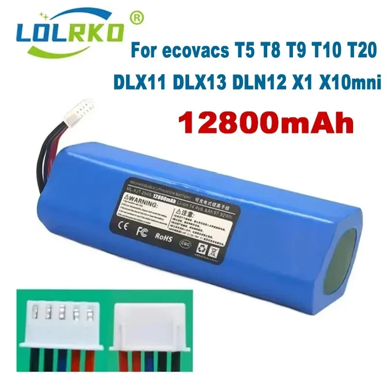 14.8V 12800mAh battery For ecovacs deebot T5 T8 T9 T10 T20 DLX11 DLX13 DLN12 X1 X1omni X1turbo Sweeping Robot Battery