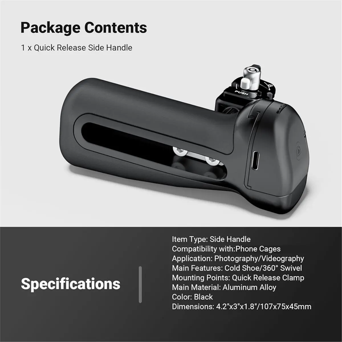618 Mega Sale Quick Release Side Handle with Bluetooth Shutter Cold Shoe 360° Rotation for IPhone Android NEEWER Phone Cage