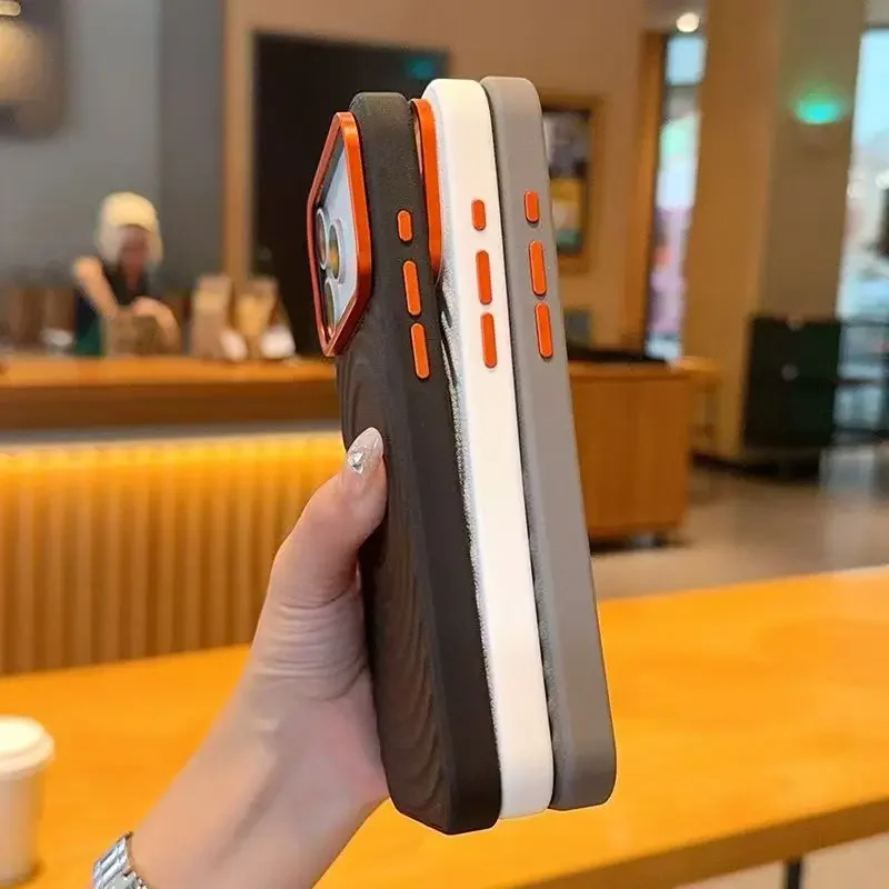 حافظة جلدية مغناطيسية بنمط تموج لهاتف آيفون 17 برو ماكس اير 17 16E 16 Plus 15 غطاء هاتف حماية كاملة للشحن اللاسلكي #4