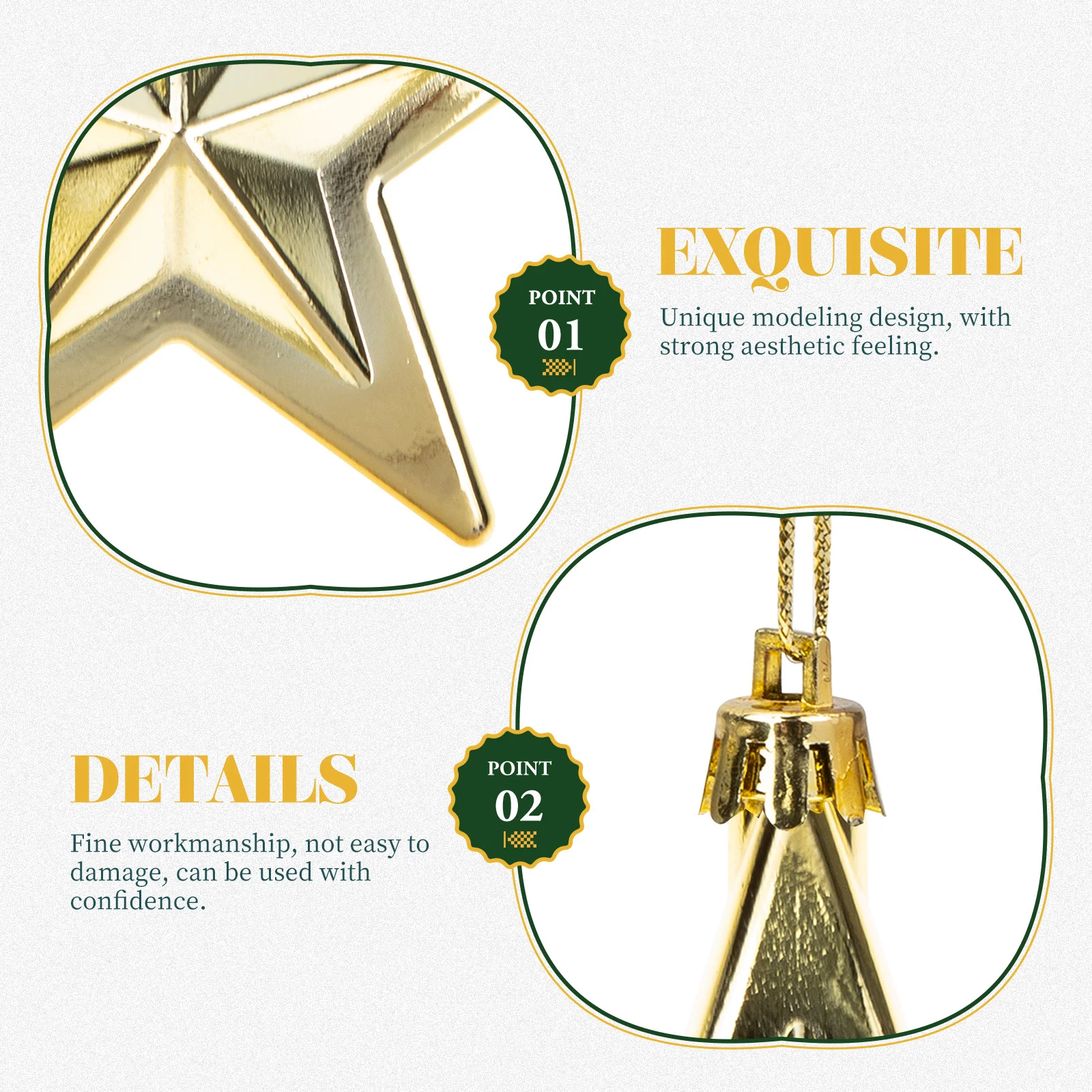 

12Pcs Christmas Hanging Star Pendants Xmas Decorative Ornament Romantic Star Design for Living Room Study Room Decor