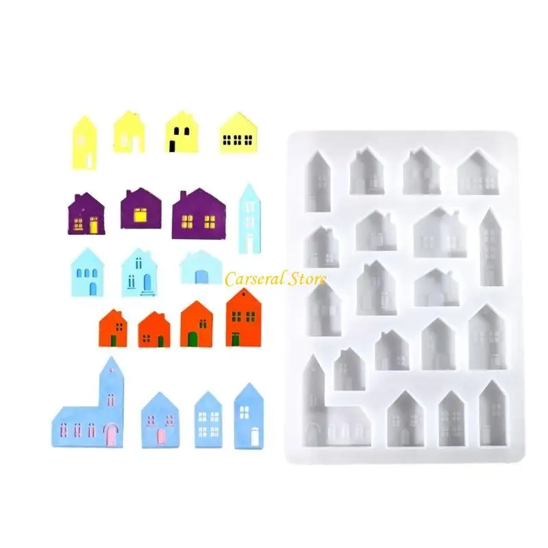 

M4YF European House Silicone Charm Mold for Keychain Pendant DIY Crafts