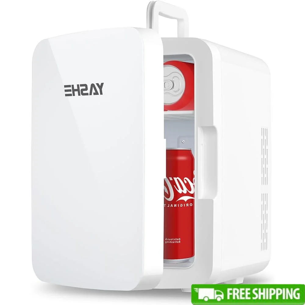 ثلاجة صغيرة 10 لتر مبرد للعناية بالبشرة وتدفئة محمولة تيار متردد تيار مستمر حراري مدمج للمنزل والمكتب وغرفة نوم السيارة عملية هادئة #1