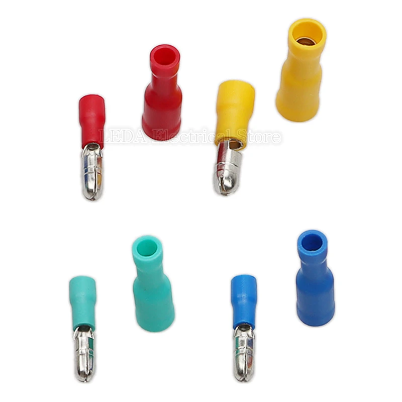 5 Colors Bullet Shaped Female Male MPD FRD Butt Insulating Crimp Terminal Electrical Audio Wire Quick-Connect Connector