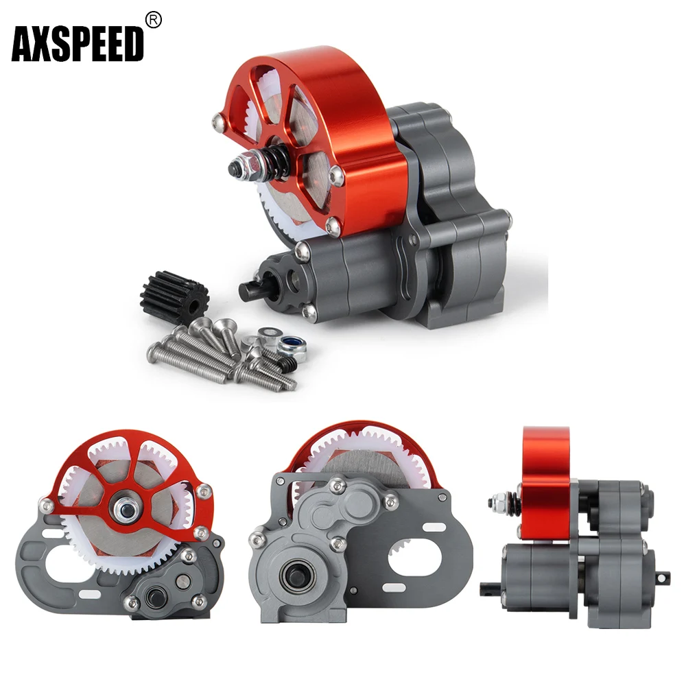 

AXSPEED Gear Belt Drive Gearbox Transmission With Gear for 1/10 RC Crawler Car Axial SCX10 Upgrade Parts