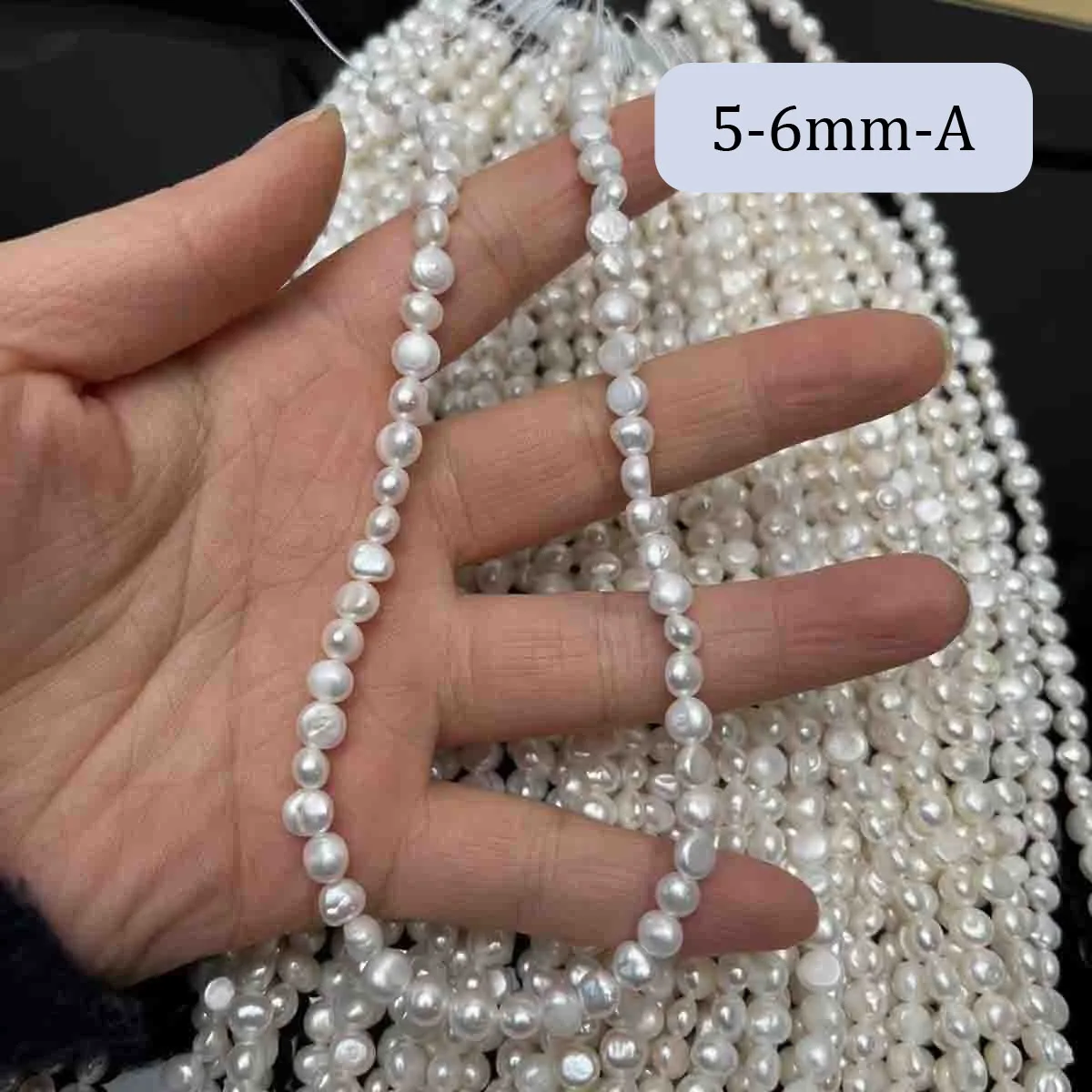 Eine 4,5–5,5 mm halbfertige natürliche Süßwasser-Barockperlen mit unregelmäßiger Form für die Schmuckherstellung, DIY-Halskette, Armband, Zubehör – Detail 11