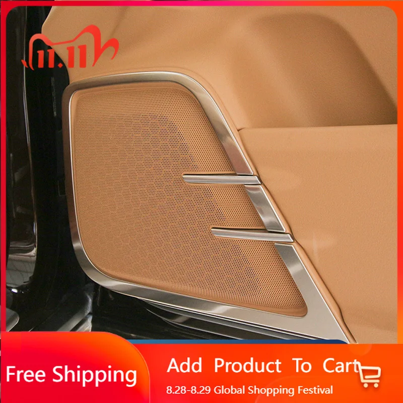 

Interior Stickers For Porsche Cayenne 2011 2012 2013 2014 2015 2016 2017 Styling Matte Silver Car Interior Door Speaker Sticker