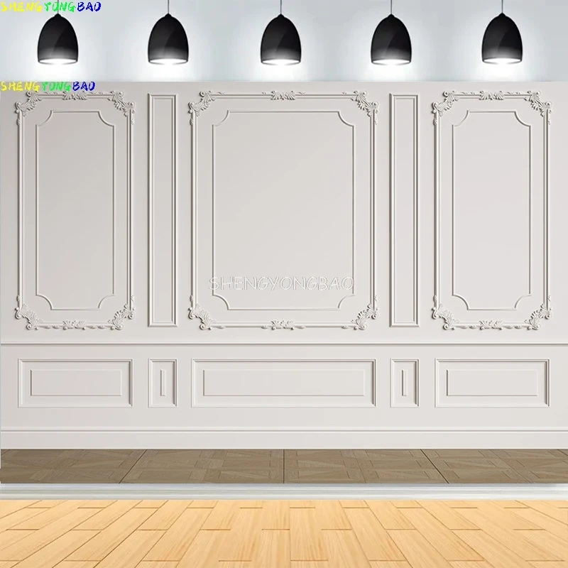 

White European Wall Photography Backdrop Planks Newborn Baby Child Portrait Photo Studio Wood Floor Background Prop SN-01