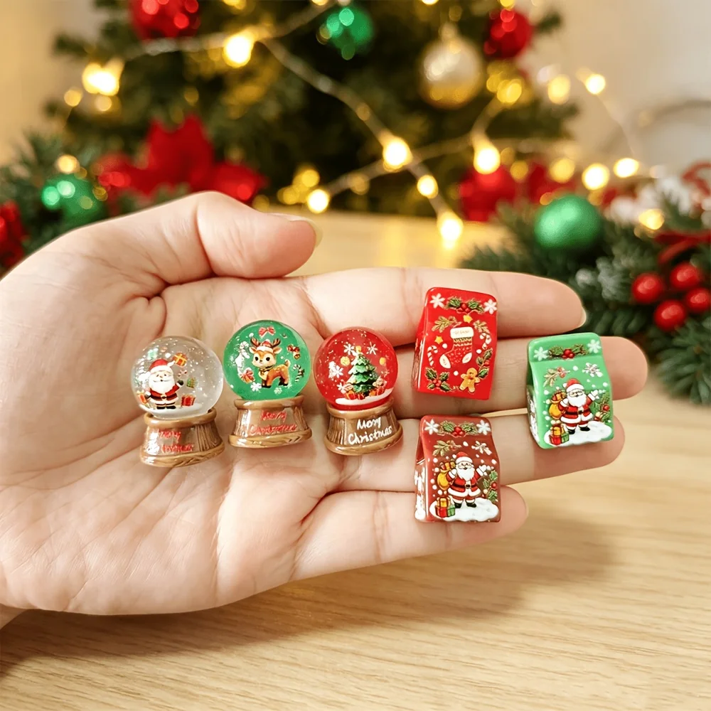 10/25pcs Winter Christmas Theme Mini Ornaments,Suitable for Mini Scene Decoration,Home Decor,Christmas Gift,Party Decoration