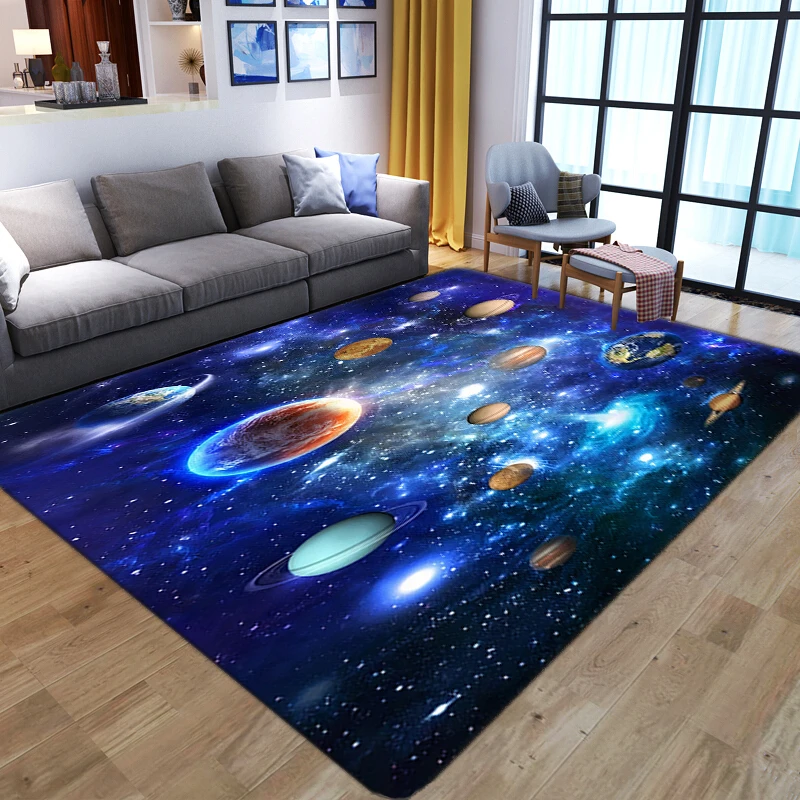 

Gorgeous space rugs universe stars printed play floor mats Child Gamer Large Carpets for home Living Dining Room Bedroom bedside