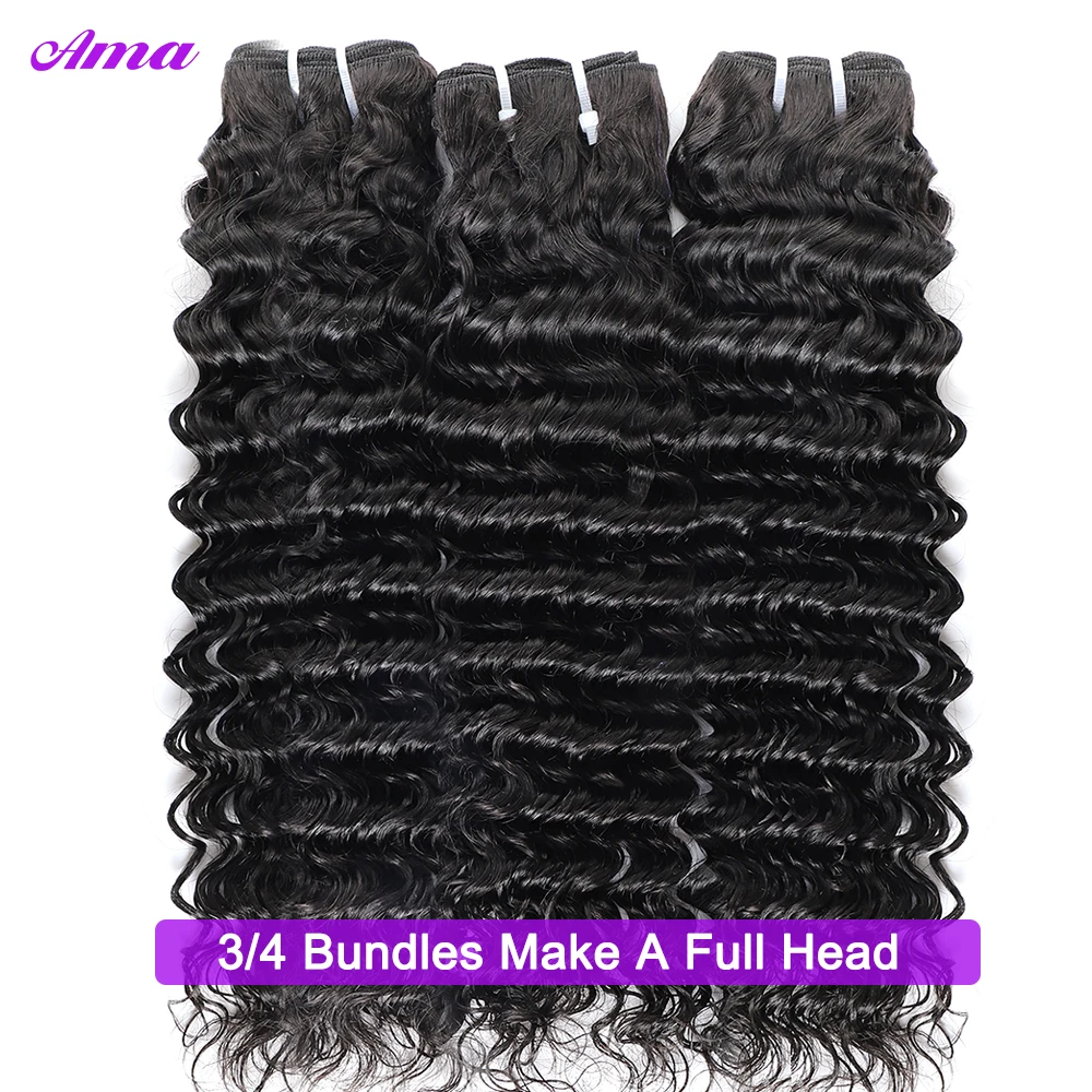 Long Thick Brazilian Deep Wave Bundles 100% Human Hair Weave Bundles For Women 1 3 4 Bundles Deal Wholesale Remy Hair Bundles