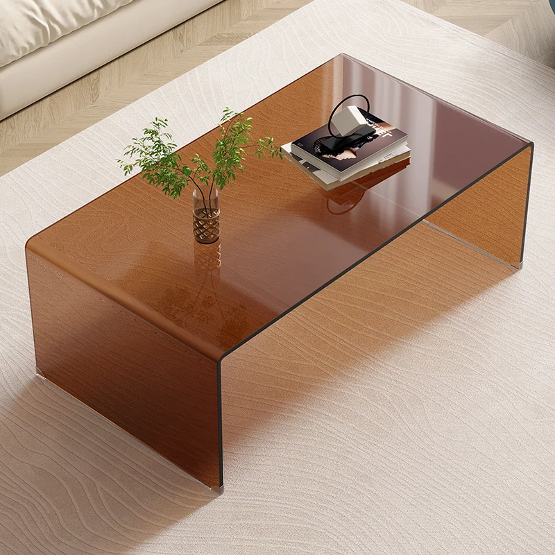 

Glass Transparent Coffee Table Luxury Bedroom Modern Designer Side Table Living Room Dinner Writing Mesas Bajas Home Furniture