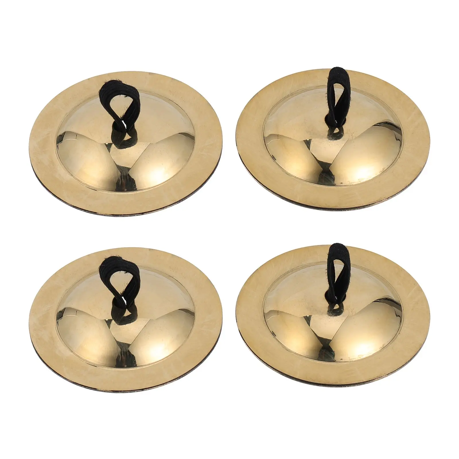 

2 Pairs Finger Cymbals Copper Musical Instruments Kids Dance Party Toys Golden Noisemakers Hand Drums Easy Wear Durable Safe