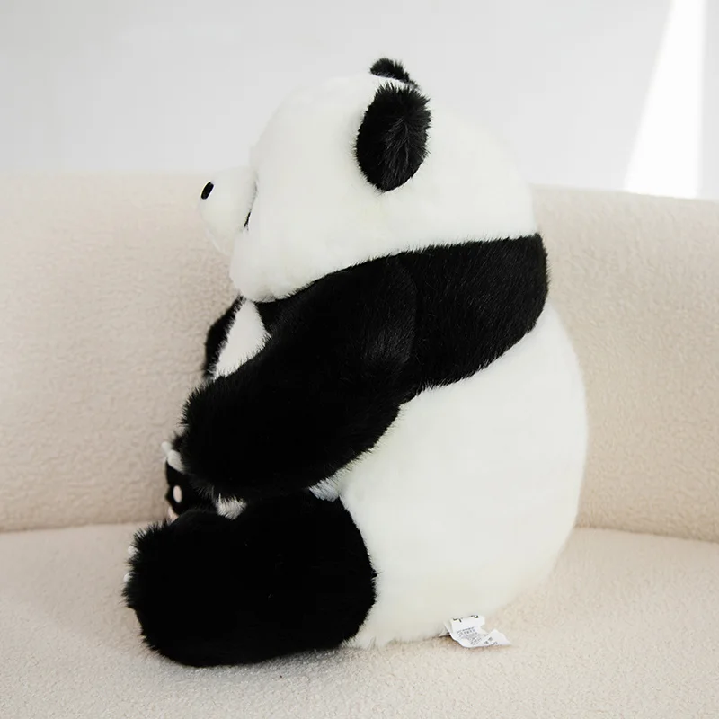 Kawaii Supersimulation Weighted Giant Panda Bear Doll Plush Toy Cartoon Zoo Animal Lying Standing Huggable Kids Comforting Gifts