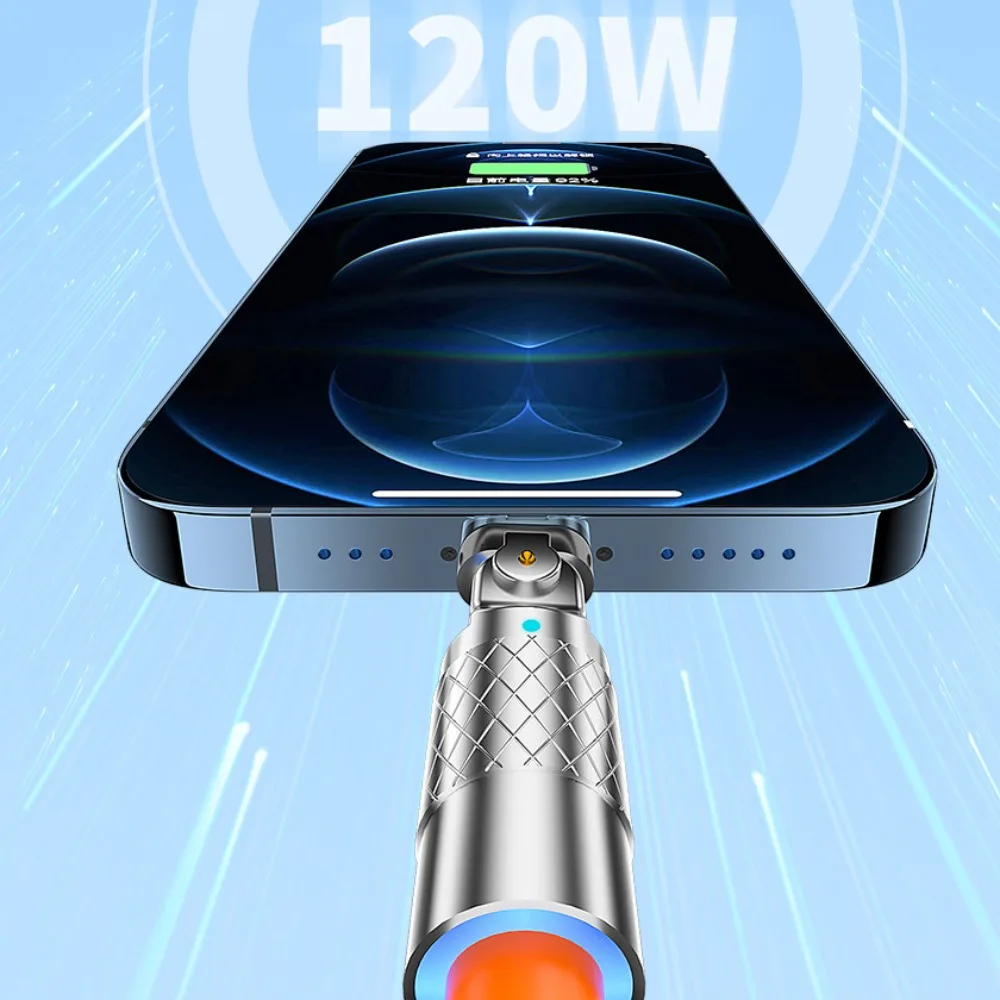 USB A 180 Degree Silicone Data Cable IOS/Type C/micro USB Fast Charging Rotation Silicone Charging Cable 1M/2M Liquid Silicone