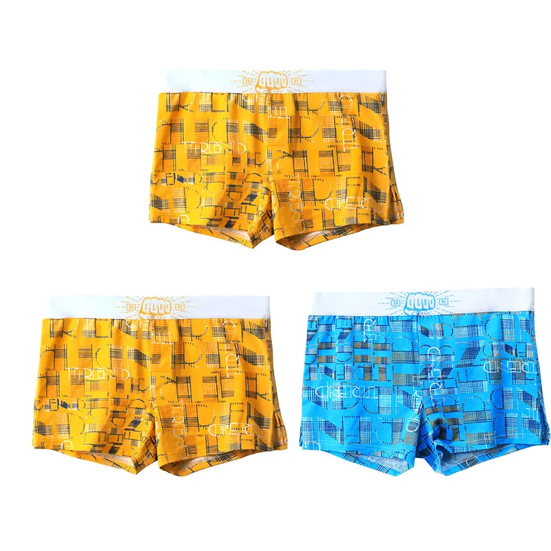1pc Men's underwear pure cotton boxers breathable loose boxers trend personality Aro pants large size pants underwear