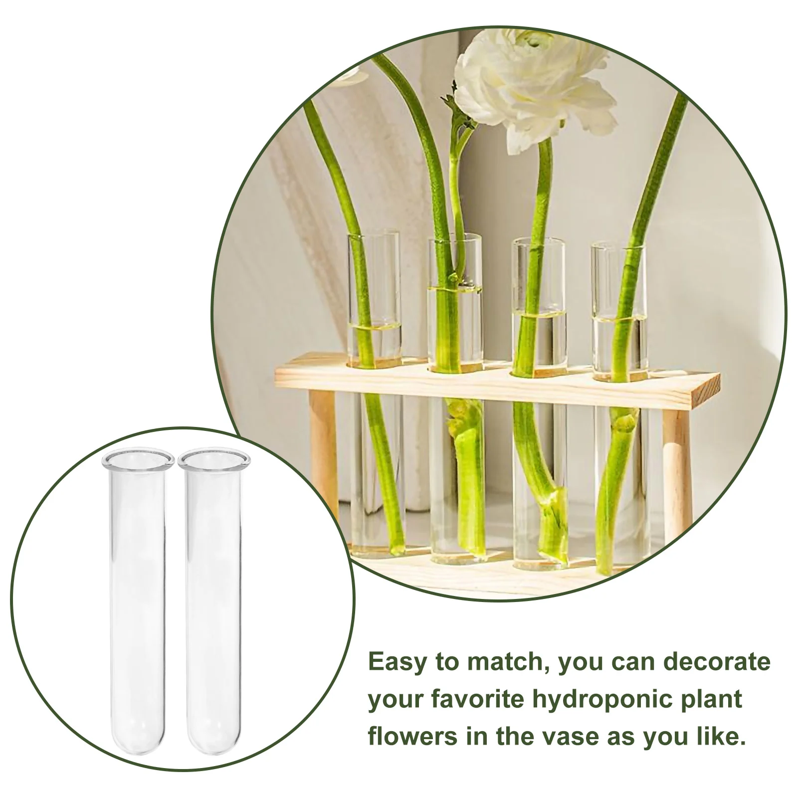 4 Pcs Hydroponic Test Tube Vase Plant Supports Planta Bacopa Flower Water Tubes Glass Accessories Stands Convenient