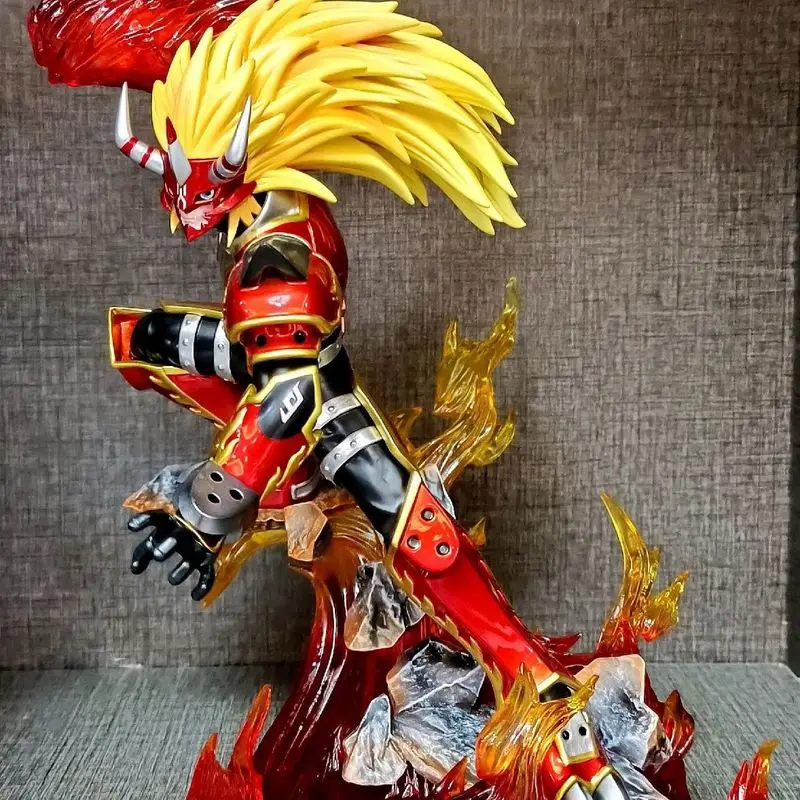 

26cm Gk Agnimon Zombie Car Digimon Anime Figure Model Garage Kit Action Doll Ornaments Flame Fighter Statue Children Toys Gifts