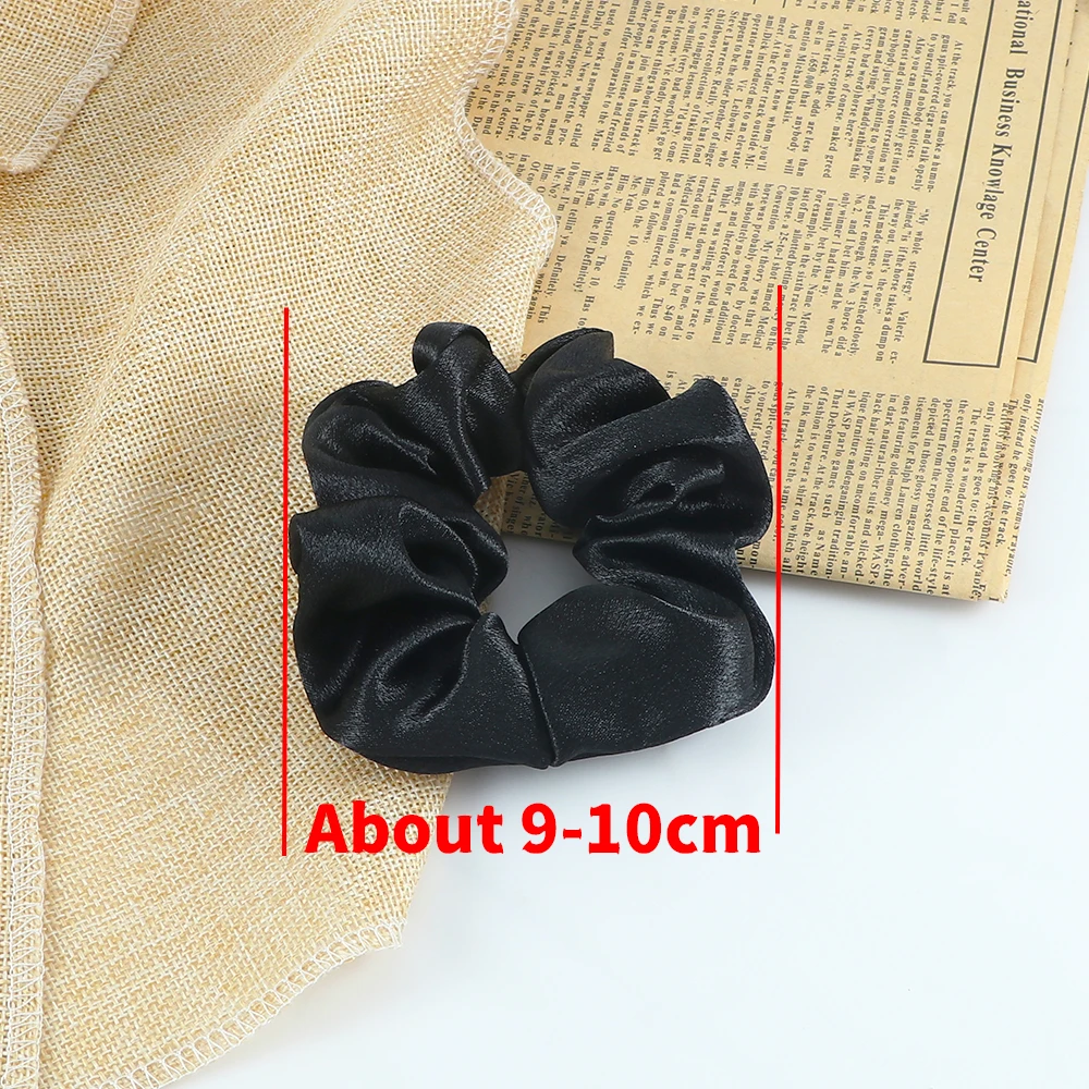 5PCS Mixed Colors Fashion Hair Bands Korean Elastic Satin Silk Dots Hair Tie for Women Girls Ponytail Holder Scrunchie Wholesale