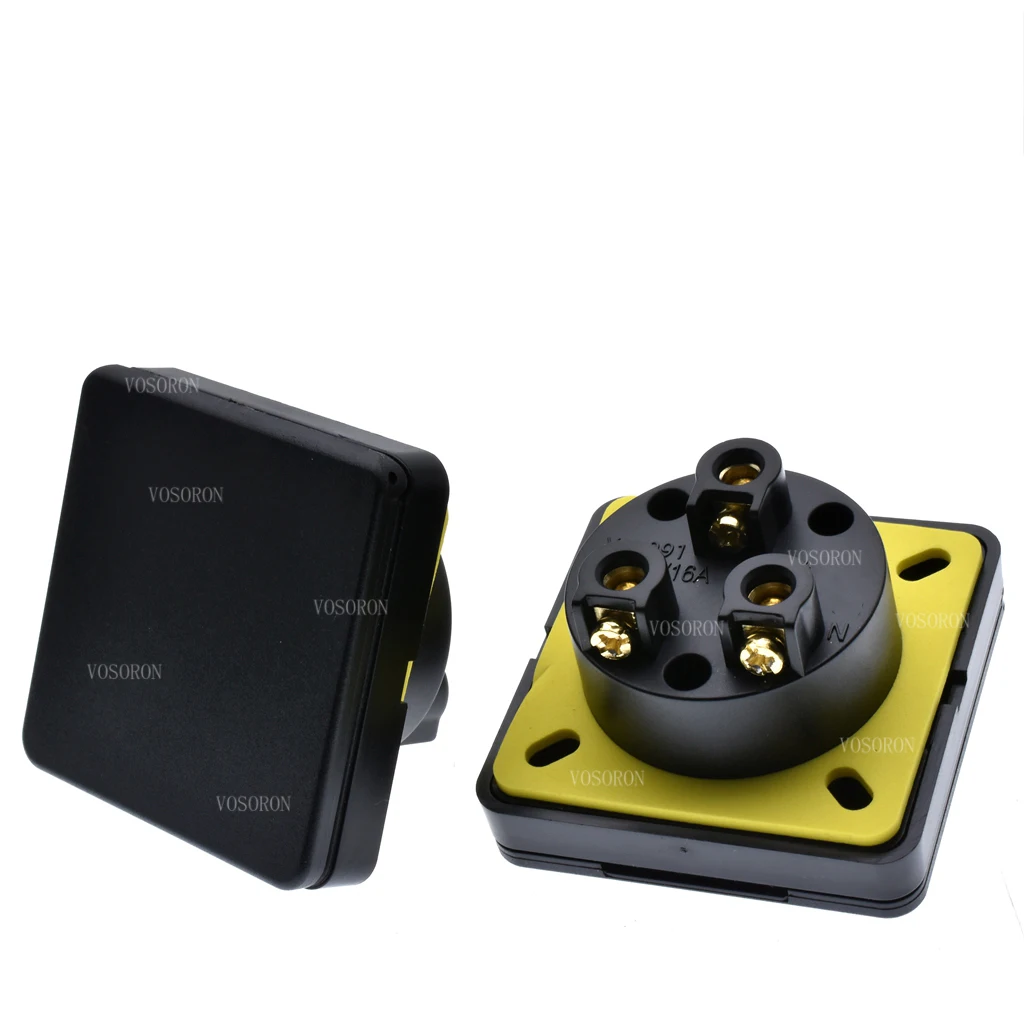 EU US AU UK Universal Waterproof Industrial Socket 10A 250V IP44 AC Power Connector Plug Electrical Socket With cover