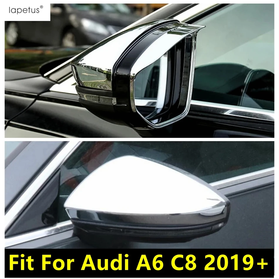 

Rearview Mirror Eyebrow Rain Protection Cap Decor Cover Trim For Audi A6 C8 2019 - 2023 ABS Chrome / Carbon Fiber Accessories