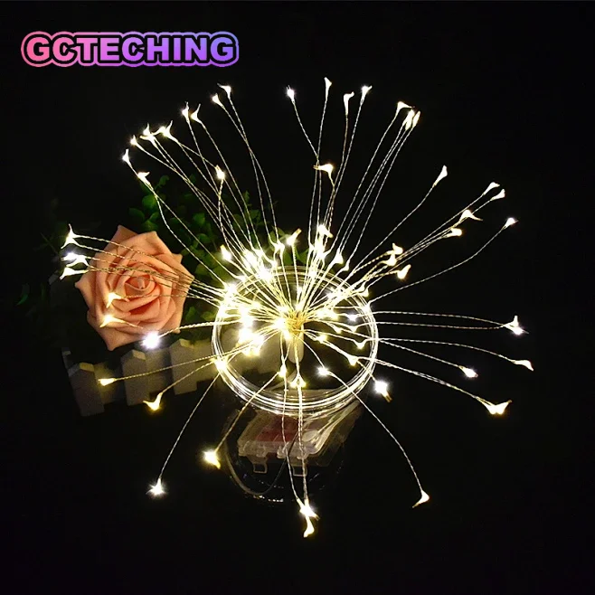 LED Solar Firework Lights Garden Decoration Fairy Lights Waterproof Outdoor Dandelion Lawn Lamp for Garden Landscape Lawn Decor