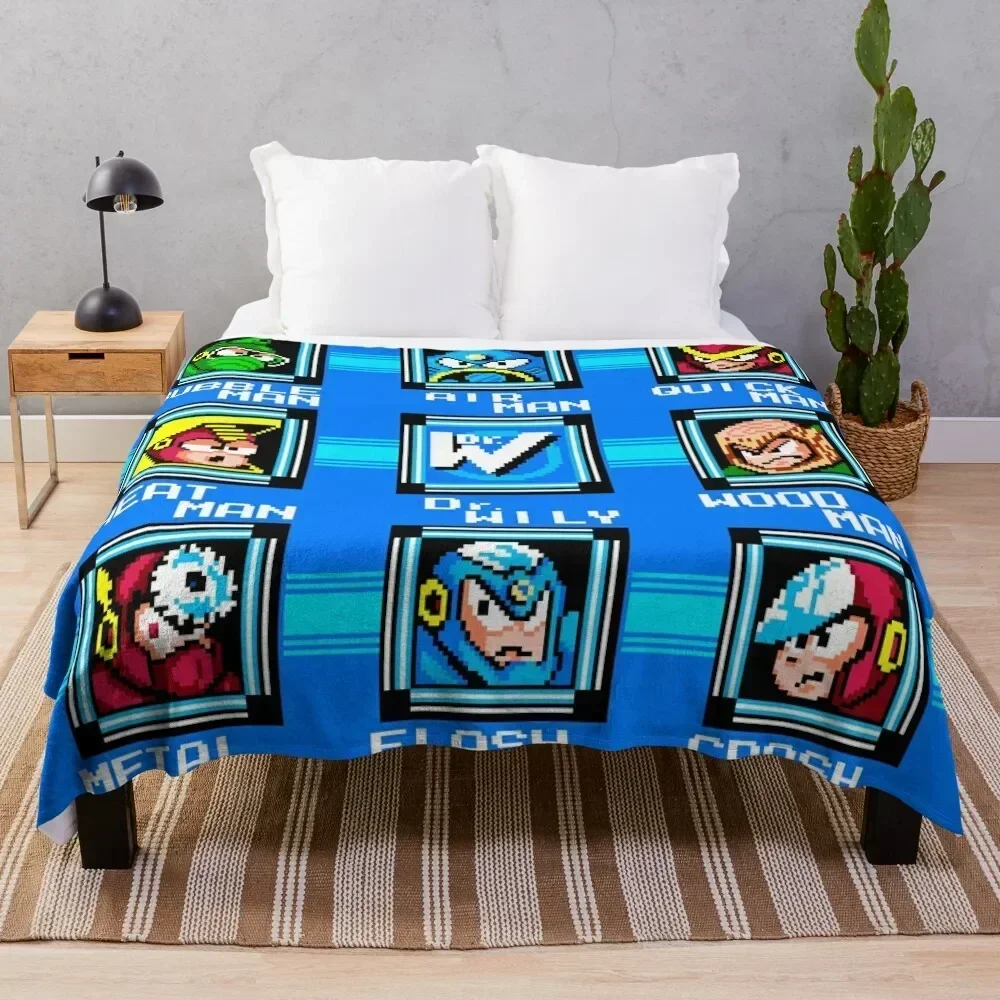 

Megaman 2 Level Screen Throw Blanket Breathable Lightweight Blanket for Adults Kids