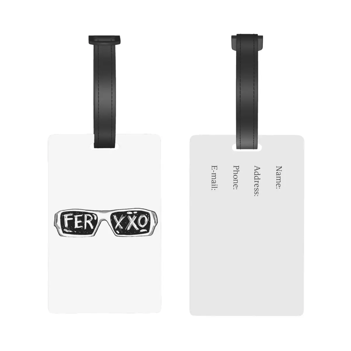 Ferxxo Glasses - Feid Logo Classic Sticker Luggage Tags Suitcase Accessories Travel Baggage Boarding Tag Portable Label Holder