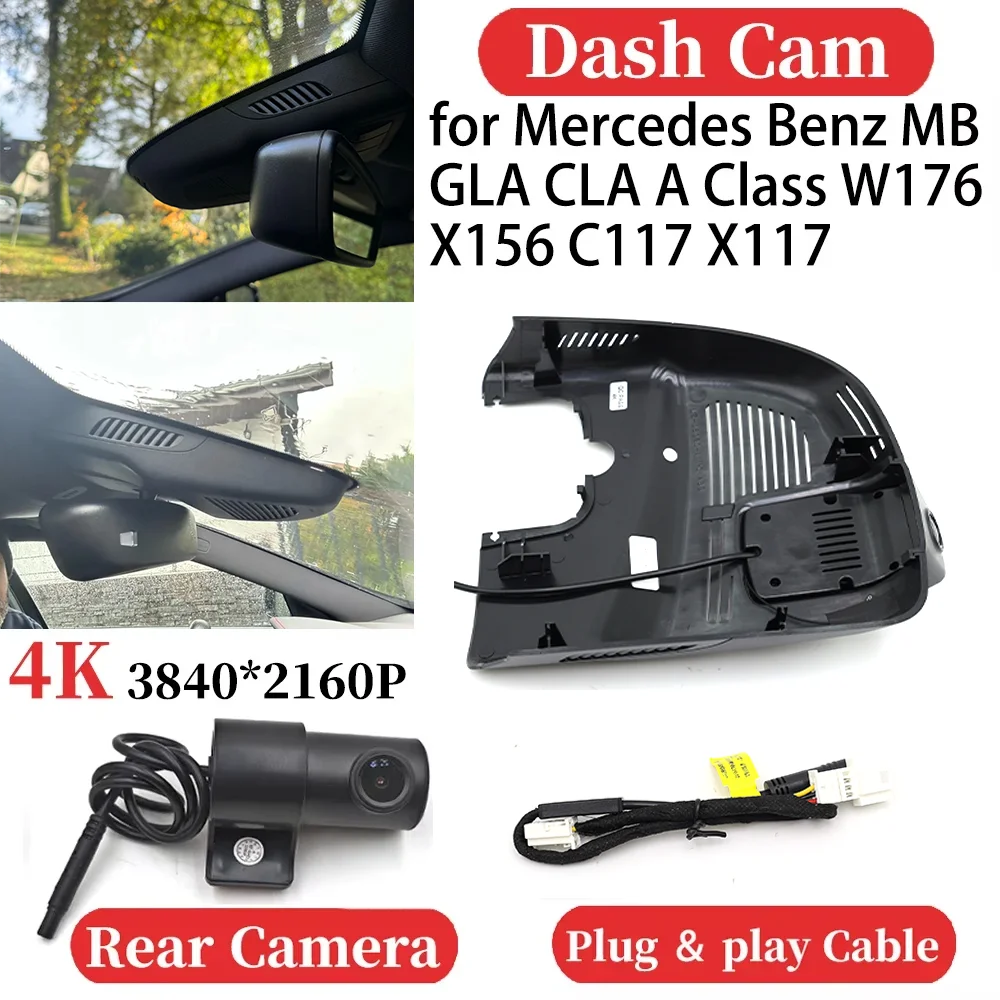 

ZJCGO for Mercedes Benz MB GLA CLA A Class W176 X156 C117 X117 Car 4K Video Recorder DVR Dash Cam Dashboard Camera Night Vision