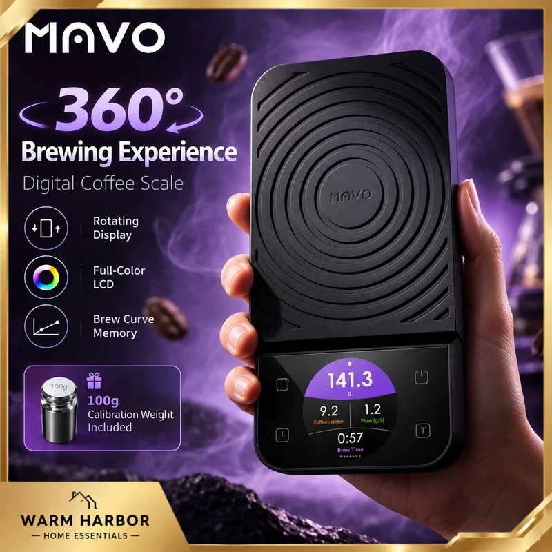 Mavo Digital Coffee Scale Pour Over Espresso Timer Lcd Display Brewing Curve Waterproof High Precision Bean Weighing Scale Tool