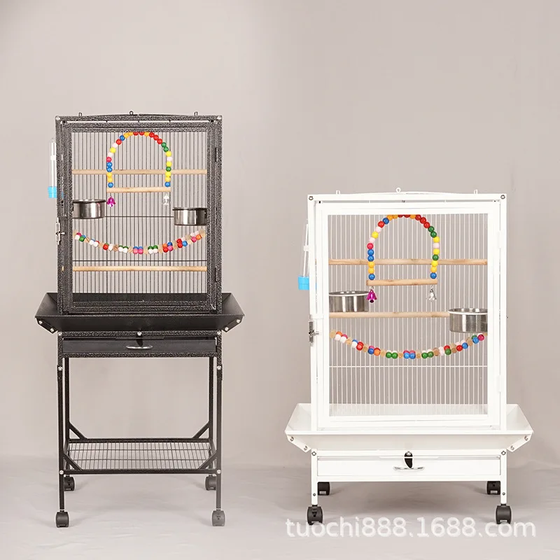 

Large Parrot Cage for Cockatiels Horizontal Vertical Wire Bird House Thrush Bird Parrot Habitat with Stand Pet Aviary for Home