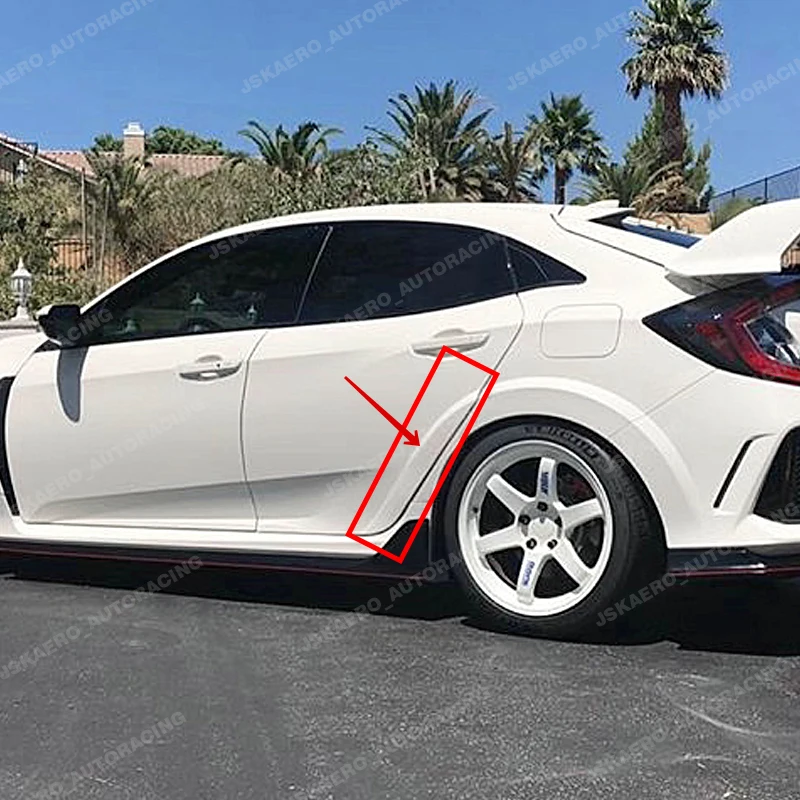 For Honda Civic FK8 5Door Hatchback Carbon Fiber Rear Fender Addon Trim Bodykits